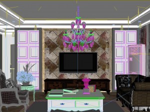 luxurious and concise european living room 5108 3Dモデル