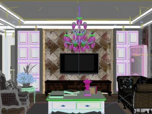 luxurious and concise european living room 5108 3D Model