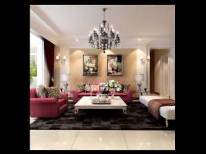 luxurious and concise european living room 5110 Model 3D