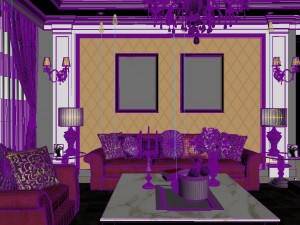 luxurious and concise european living room 5110 Model 3D