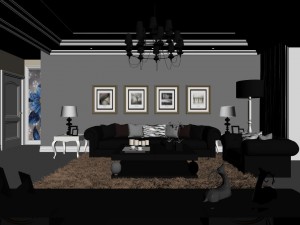 luxurious and concise european living room 5112 Model 3D