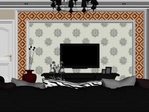 luxurious and concise european living room 5112 Model 3D
