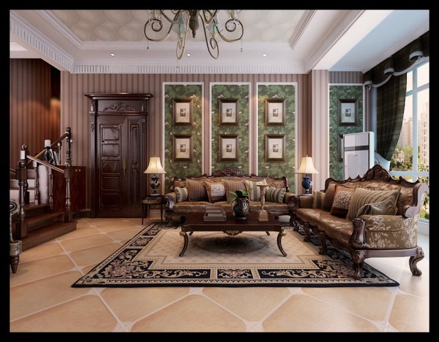 luxurious concise european living room 5113 Model 3D .c4d .max .obj .3ds .fbx .stl .blend 