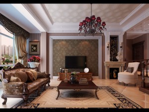 luxurious concise european living room 5113 Model 3D