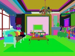 luxurious concise european living room 5113 Model 3D
