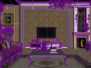 luxurious concise european living room 5113 Model 3D