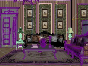 luxurious concise european living room 5113 Model 3D