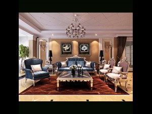 luxurious and concise european living room 5114 3Dモデル