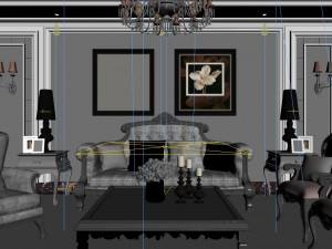 luxurious and concise european living room 5114 3Dモデル