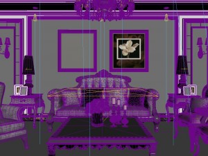luxurious and concise european living room 5114 3Dモデル