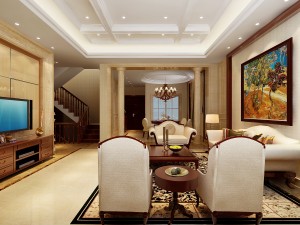 luxurious concise european living room restaurant 1750 3D Модель