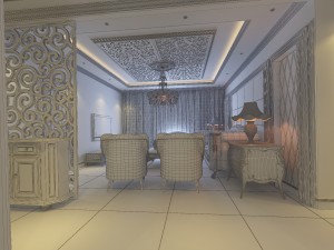 luxurious and concise european living room restaurant 1765 3D मॉडल