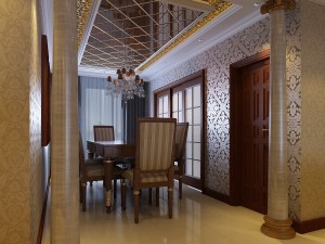luxurious and concise european living room restaurant 1765 Modèle 3D