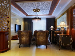 luxurious and concise european living room restaurant 1765 3D Model
