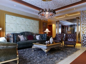 luxurious and concise european living room restaurant 1765 Modèle 3D