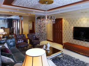 luxurious and concise european living room restaurant 1765 Modèle 3D
