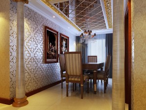 luxurious and concise european living room restaurant 1765 Modèle 3D