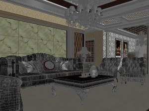 luxurious and concise european living room restaurant 1765 Modèle 3D