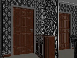 luxurious and concise european living room restaurant 1765 3D Model