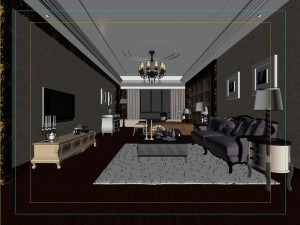the living room of a luxurious european-style single apartment is 5166 3D Model