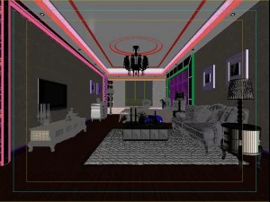 the living room of a luxurious european-style single apartment is 5166 3D Model