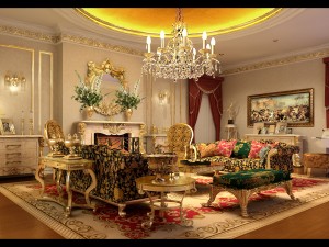 deluxe european living room 1718 3D 모델
