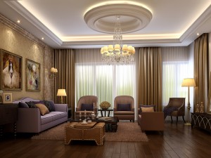 luxurious european living room 1727 3D 模型