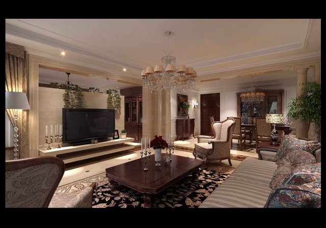 deluxe european living room 5119 Model 3D .c4d .max .obj .3ds .fbx .stl .blend 