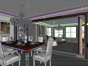 deluxe european living room 5119 3D Model