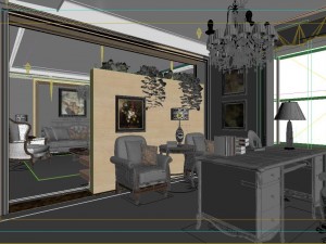 deluxe european living room 5119 Model 3D