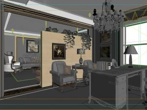 deluxe european living room 5119 3D Model