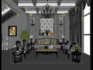 luxury european living room 5146 Modello 3D