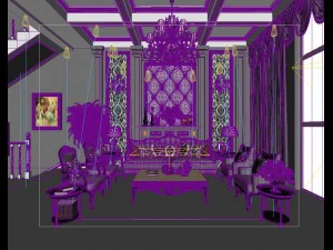 luxury european living room 5146 3D Model
