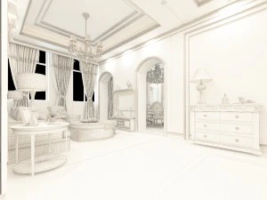 deluxe european living room 1803 3D Model
