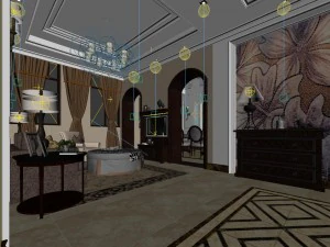 deluxe european living room 1803 3D Model