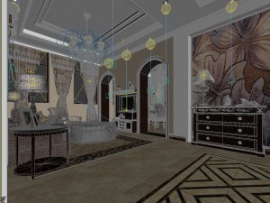 deluxe european living room 1803 3D Model