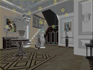 deluxe european living room 1803 3D Model
