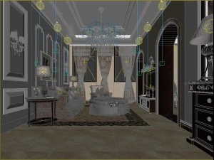 deluxe european living room 1803 3D Model