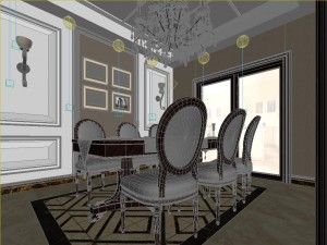 deluxe european living room 1803 3D Model
