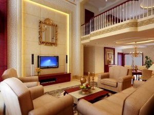 deluxe style double european living room 1754 3D Model