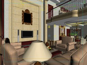 deluxe style double european living room 1754 3D Model