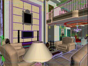 deluxe style double european living room 1754 3D Model