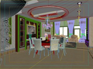 deluxe style double european living room 1754 3Dモデル