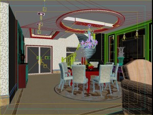 luxurious fashionable family decorates - the sitting room 0601 3D Model