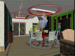 luxurious fashionable family decorates - the sitting room 0601 3D Model