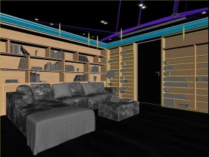luxurious fashionable family decorates - the sitting room 0601 3D Model