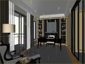 luxurious fashionable family decorates - study 0601 3Dモデル