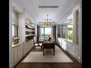 luxurious fashionable family decorates - study 0602 3D Model