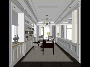 luxurious fashionable family decorates - study 0602 3D 모델