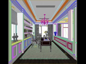 luxurious fashionable family decorates - study 0602 3D 모델